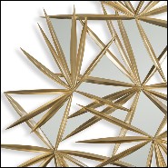 Miroir avec structure en bois d'acajou massif et finitions Gold antique 119-Young Inches