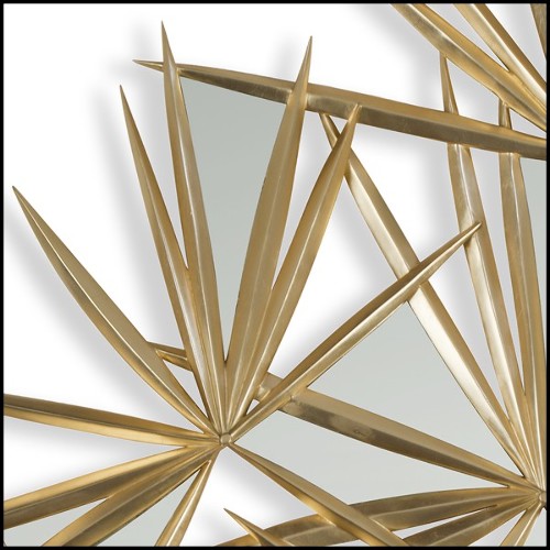 Miroir avec structure en bois d'acajou massif et finitions Gold antique 119-Young Inches