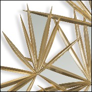 Miroir avec structure en bois d'acajou massif et finitions Gold antique 119-Young Inches