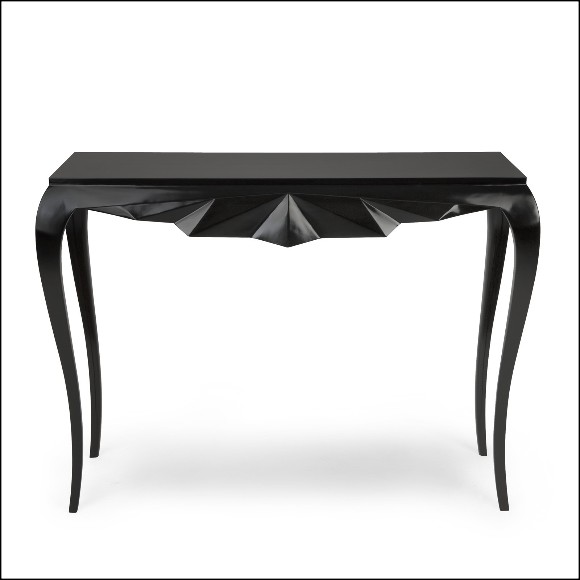 Console tout en bois acajou massif laqué noir 119-Bat