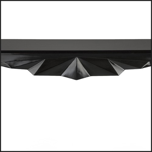 Console tout en bois acajou massif laqué noir 119-Bat