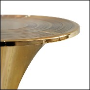Table d'appoint avec structure en laiton plaqué or avec anneau laqué noir brillant 157-Tweeny