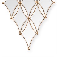 Mirror with frames in solid mahogany wood and antique gold painting 119-Diamonds