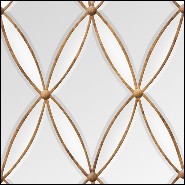 Mirror with frames in solid mahogany wood and antique gold painting 119-Diamonds