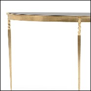 Console avec plateau en marbre noir massif et finitions en Gold style oro nero 119-Finesse