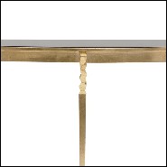 Console avec plateau en marbre noir massif et finitions en Gold style oro nero 119-Finesse