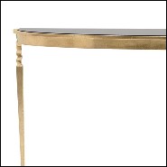 Console avec plateau en marbre noir massif et finitions en Gold style oro nero 119-Finesse