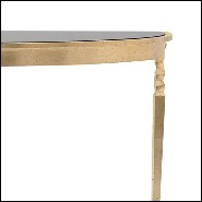 Console avec plateau en marbre noir massif et finitions en Gold style oro nero 119-Finesse