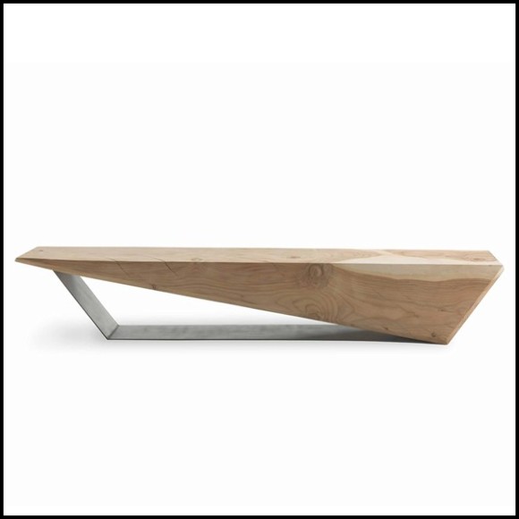 Banc en bois de cèdre massif avec une base en métal forgé 154-Spike