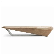 Banc en bois de cèdre massif avec une base en métal forgé 154-Spike