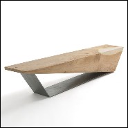 Bench made from a single solid cedar wood block 154-Spike