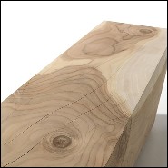 Banc en bois de cèdre massif avec une base en métal forgé 154-Spike