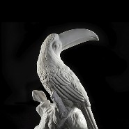 Sculpture de Toucan en céramique blanche 162-Toucan white