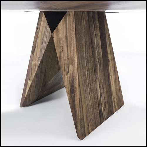 Table en noyer massif avec nervures 154-Bridge