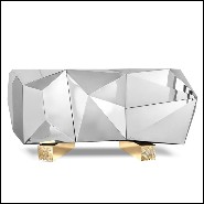 Buffet en acier inoxydable poli sur structure en bois finition Gold 165-Fortnox