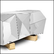 Buffet en acier inoxydable poli sur structure en bois finition Gold 165-Fortnox