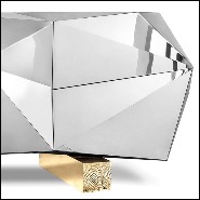 Buffet en acier inoxydable poli sur structure en bois finition Gold 165-Fortnox