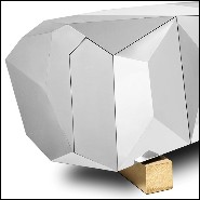 Buffet en acier inoxydable poli sur structure en bois finition Gold 165-Fortnox