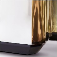 Table basse en acier inoxydable poli avec intérieur en laiton poli 145-Paradise Oval