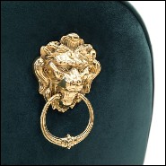 Chaise avec structure en laiton poli moulé et tissu vert de haute qualité 145-Gold Lion