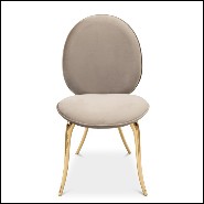 Chaise avec structure en laiton poli moulé et tissu vert de haute qualité 145-Gold Lion