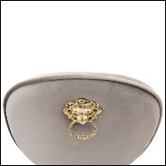 Chaise avec structure en laiton poli moulé et tissu vert de haute qualité 145-Gold Lion