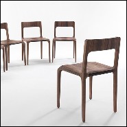 Chair in solid hand-carved walnut wood 154- Refined