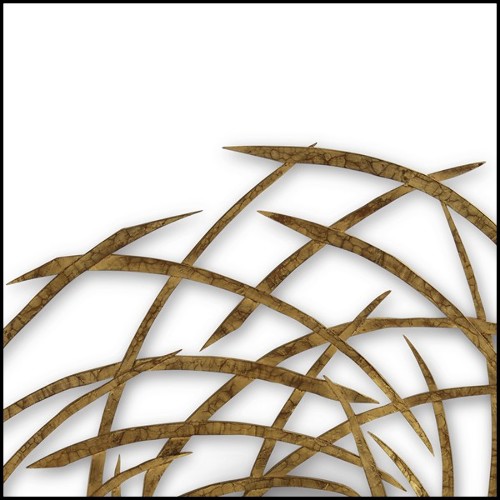 Miroir avec cadre sous forme d'une toile d'araignée avec finition Gold antique 119-Round Spider Web