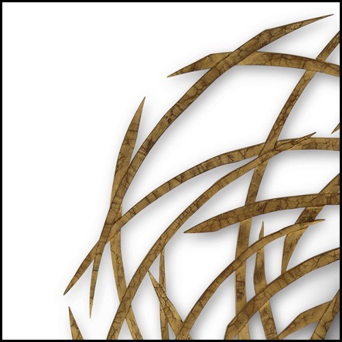 Miroir avec cadre sous forme d'une toile d'araignée avec finition Gold antique 119-Round Spider Web