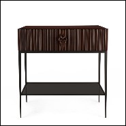 Nightstand or side table in solid hand-carved mahogany wood 119-Thomas