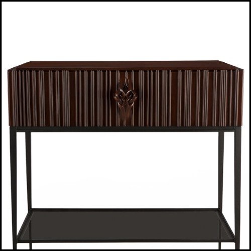 Nightstand or side table in solid hand-carved mahogany wood 119-Thomas