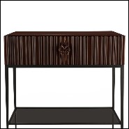 Nightstand or side table in solid hand-carved mahogany wood 119-Thomas