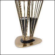 Table avec structure conique tubulaire soutenue par trois composés en bois en finition Black Glossy 157-Marshall