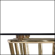 Table avec structure conique tubulaire soutenue par trois composés en bois en finition Black Glossy 157-Marshall