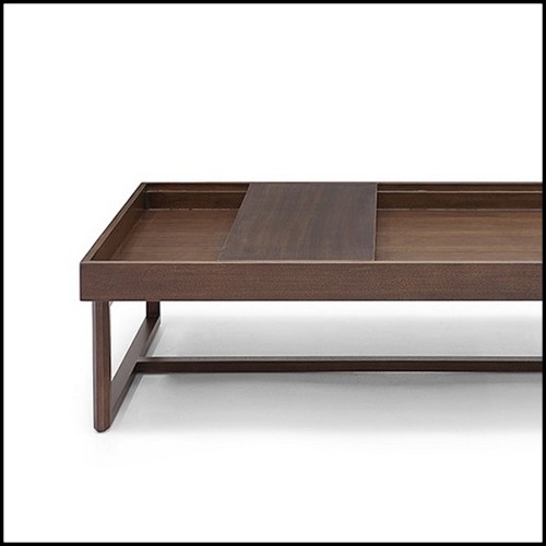Table basse en bois massif avec plateau coulissant 162-Designy Woody