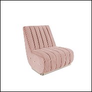 Seat sofa upholstered with velvet fabric and with brass base in gold plated finish PC-Lounge Dune