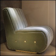 Seat sofa upholstered with velvet fabric and with brass base in gold plated finish PC-Lounge Dune