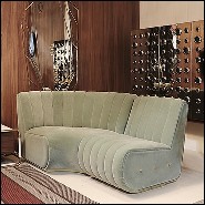 Seat sofa upholstered with velvet fabric and with brass base in gold plated finish PC-Lounge Dune