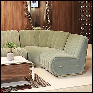 Seat sofa upholstered with velvet fabric and with brass base in gold plated finish PC-Lounge Dune