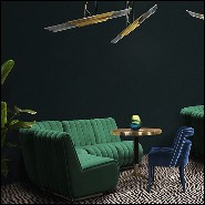 Seat sofa upholstered with velvet fabric and with brass base in gold plated finish PC-Lounge Dune