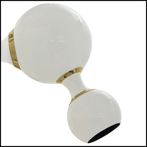 Suspension avec ensemble de projecteurs disposés comme des molécules d'atomes en laiton noir brillant PC-Black Pearl Round