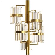Lustre avec structure plaqué Gold et cylindres en verre cristal 164-Freeone