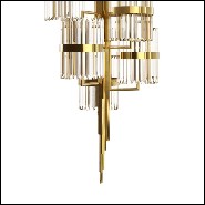 Lustre avec structure plaqué Gold et cylindres en verre cristal 164-Freeone