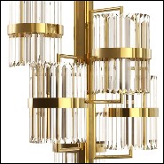 Lustre avec structure plaqué Gold et cylindres en verre cristal 164-Freeone