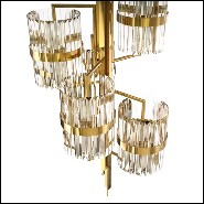 Chandelier with gold plated structure and crystal glass cylinder 164-Freeone