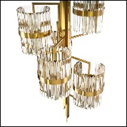Lustre avec structure plaqué Gold et cylindres en verre cristal 164-Freeone