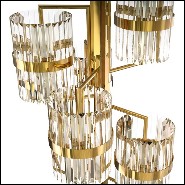 Lustre avec structure plaqué Gold et cylindres en verre cristal 164-Freeone