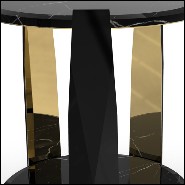 Side table with black lacquered wood and five gold plated polished brass arms in the inside 164-Five Arms