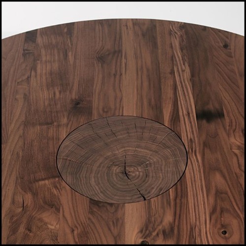 Table avec structure en bois de noyer massif sur base en fer finition huilée 154-Full Wood