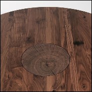 Table avec structure en bois de noyer massif sur base en fer finition huilée 154-Full Wood